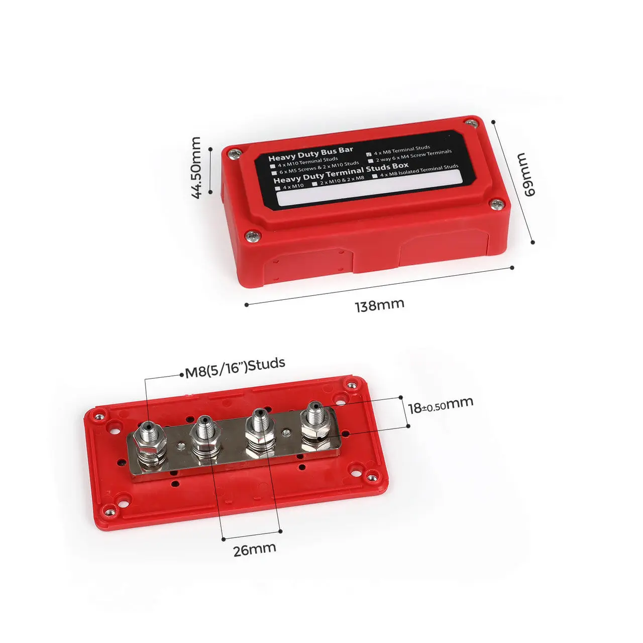 100A/300A Red/Black Busbar - Image 8