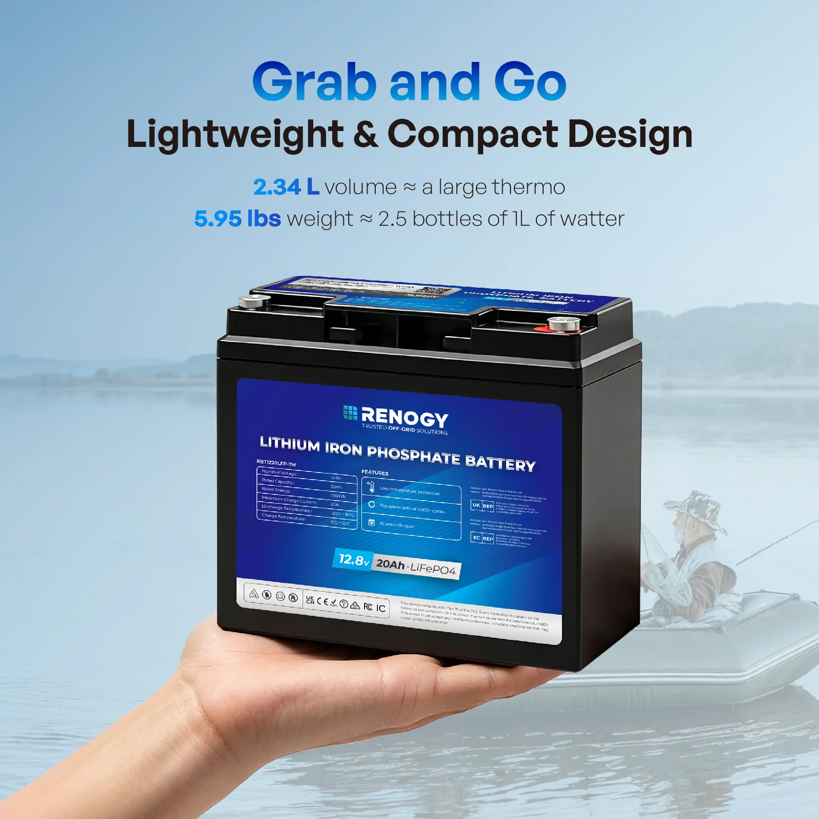 Mini Size 12V 20Ah Trolling Motor Lithium Iron Phosphate Battery - Image 6