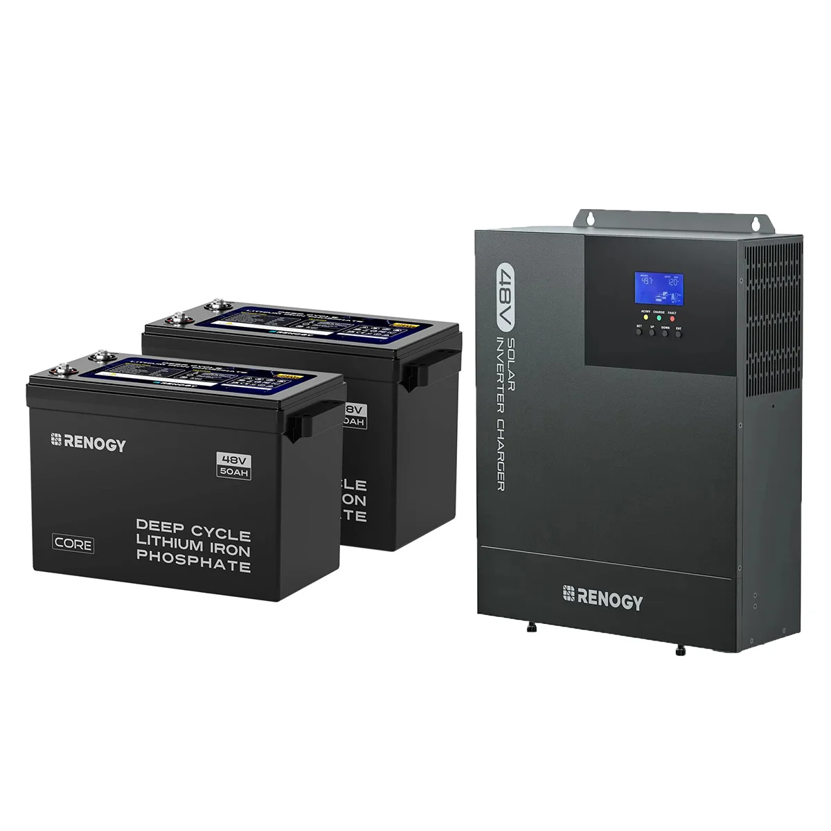 48V Premium Backup System – 50Ah Self-Heating LiFePO4 Battery & 3500W Pure Sine Wave Solar Inverter Charger