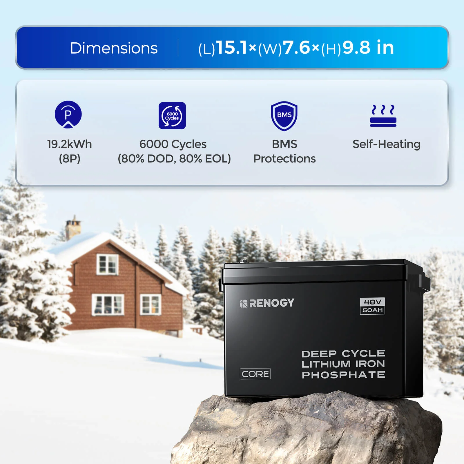 48V Premium Backup System – 50Ah Self-Heating LiFePO4 Battery & 3500W Pure Sine Wave Solar Inverter Charger - Image 4