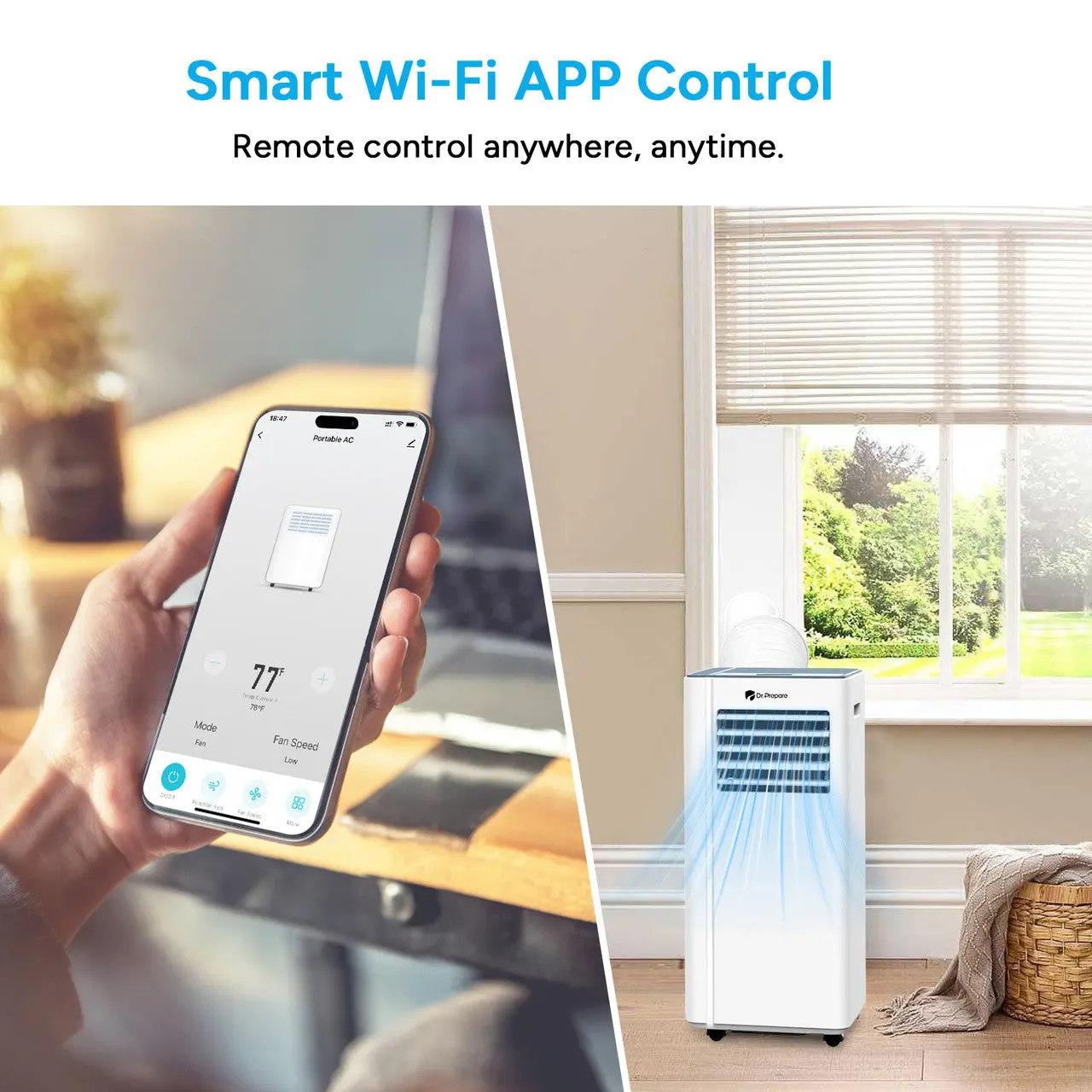 Dr.Prepare 10000 BTU Smart WiFi Portable Air Conditioner - Image 6