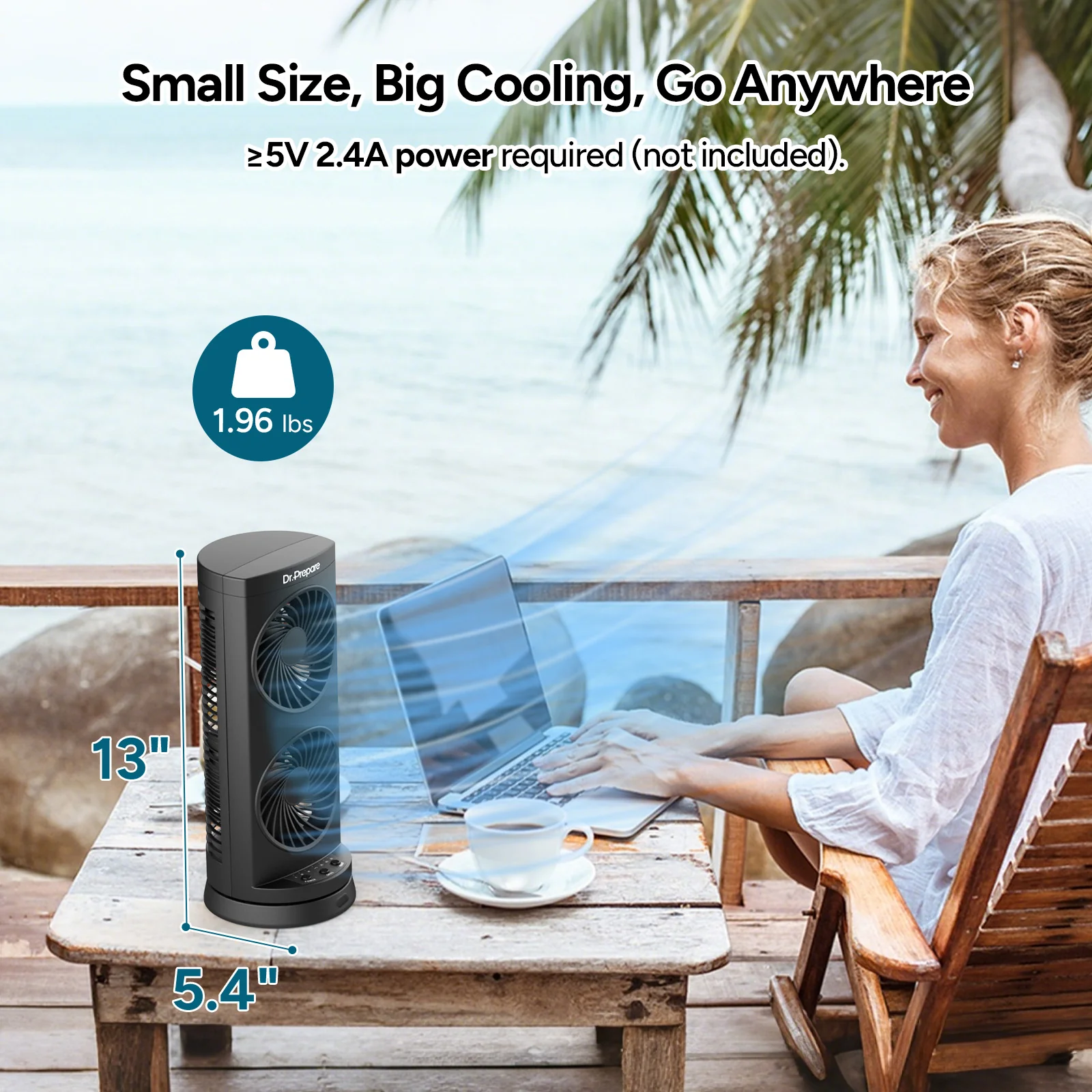 Dr.Prepare 10W DC Tower Fan with Remote - Image 10