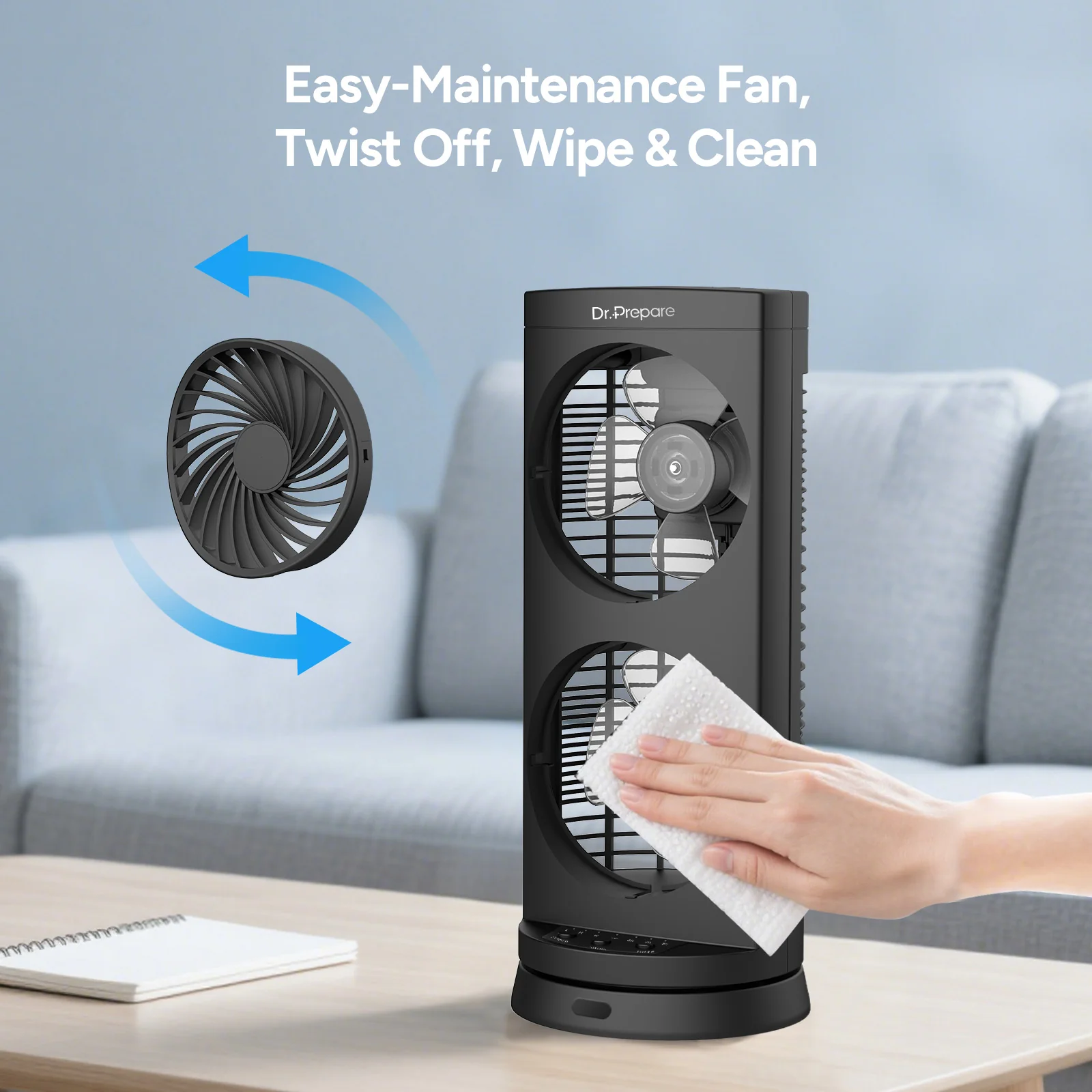 Dr.Prepare 10W DC Tower Fan with Remote - Image 11