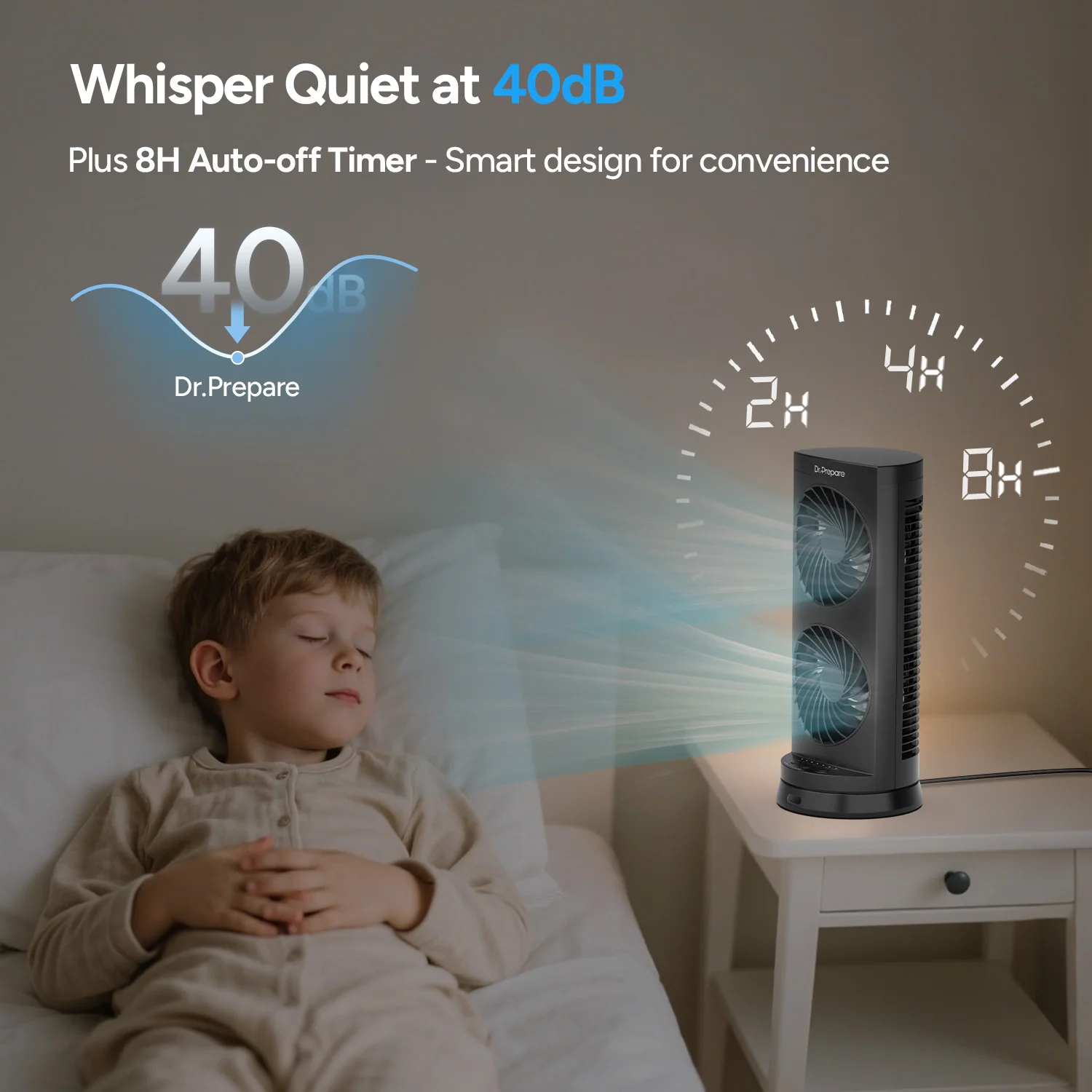 Dr.Prepare 10W DC Tower Fan with Remote - Image 9