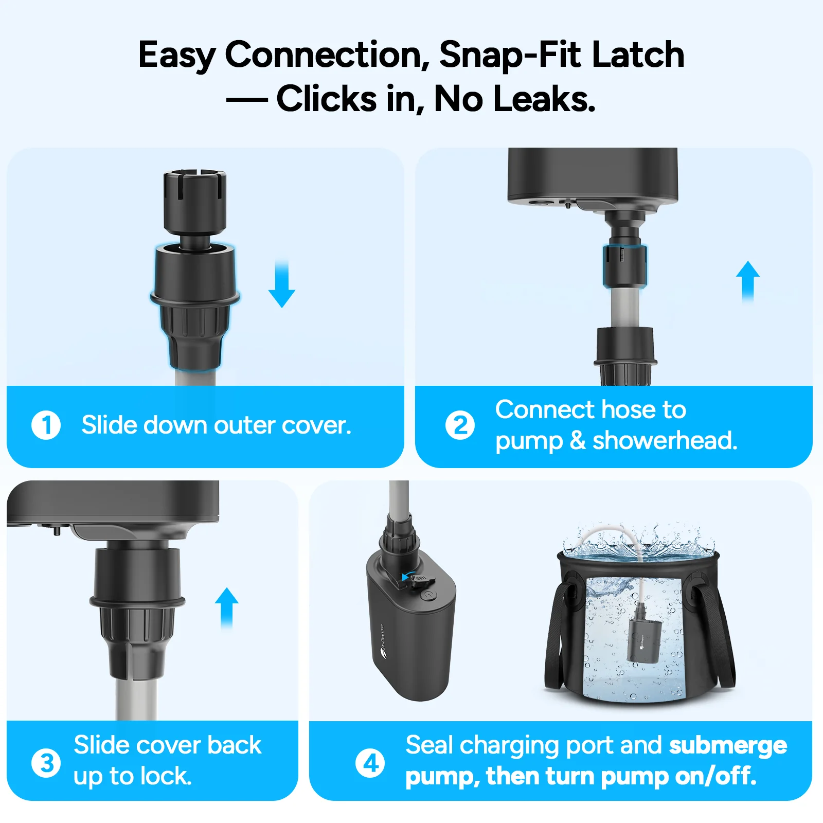 Dr.Prepare 2×8,000mAh Portable Shower Pump - Image 5