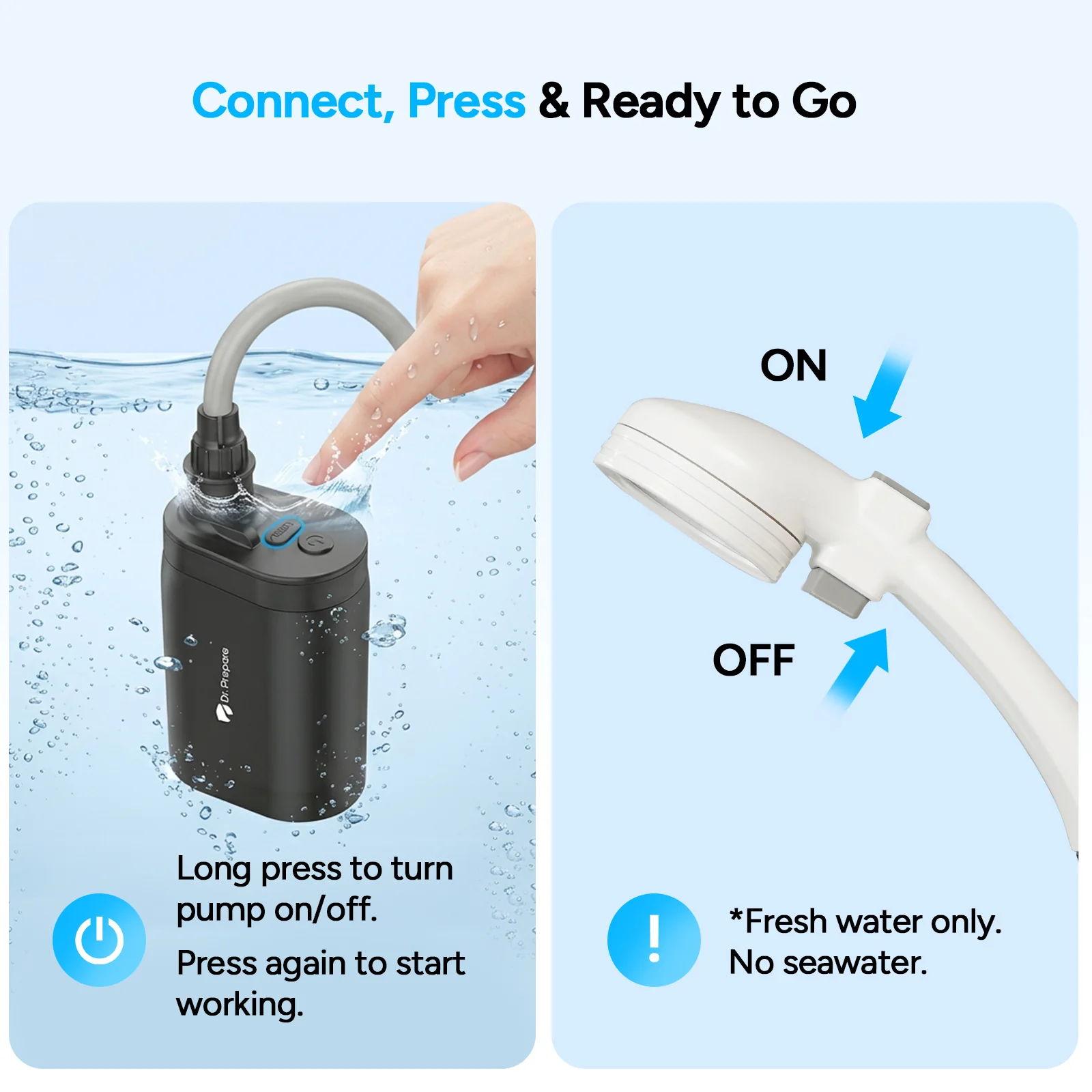 Dr.Prepare 2×8,000mAh Portable Shower Pump - Image 6