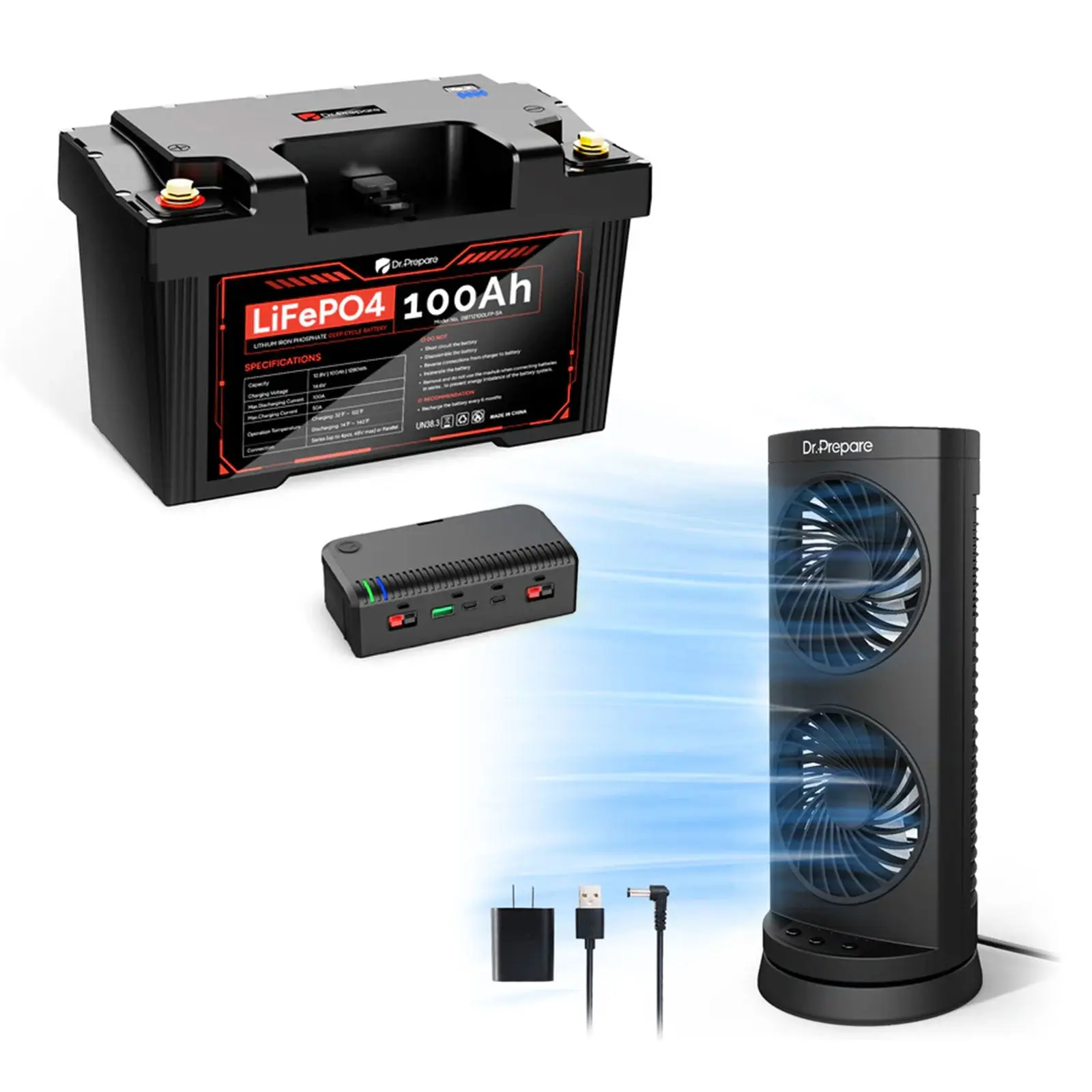 Dr.Prepare 2-in-1 PowerMax LiFePO4 Battery and Portable DC Power Station - Image 15