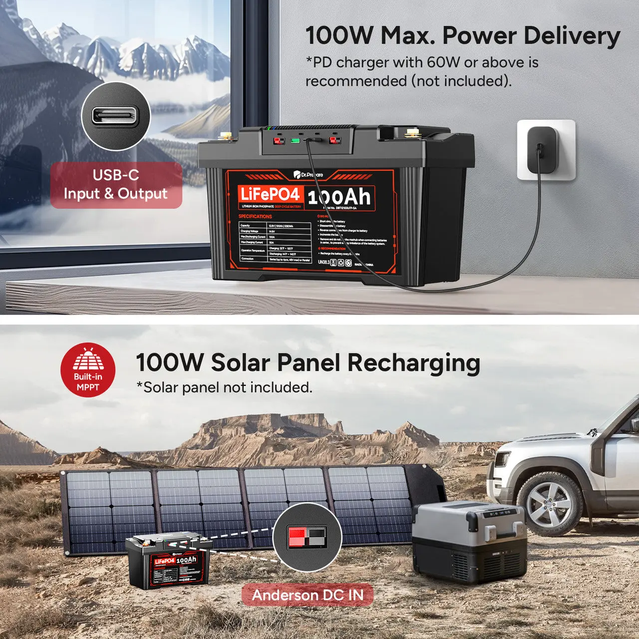Dr.Prepare 2-in-1 PowerMax LiFePO4 Battery and Portable DC Power Station - Image 3