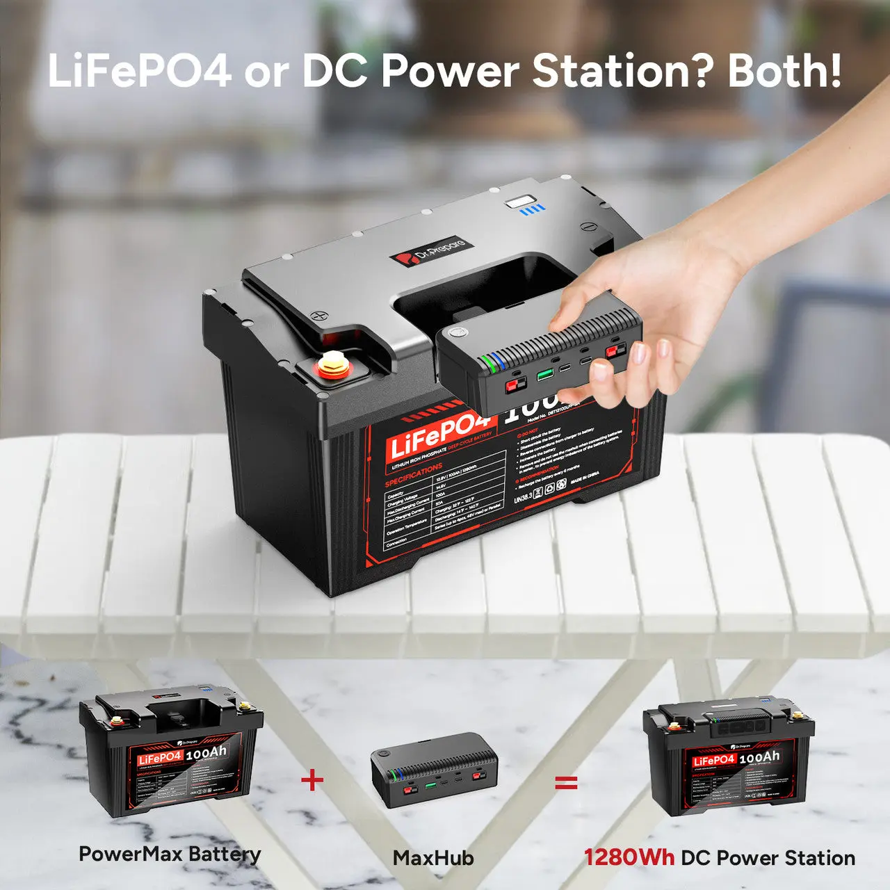 Dr.Prepare 2-in-1 PowerMax LiFePO4 Battery and Portable DC Power Station - Image 6
