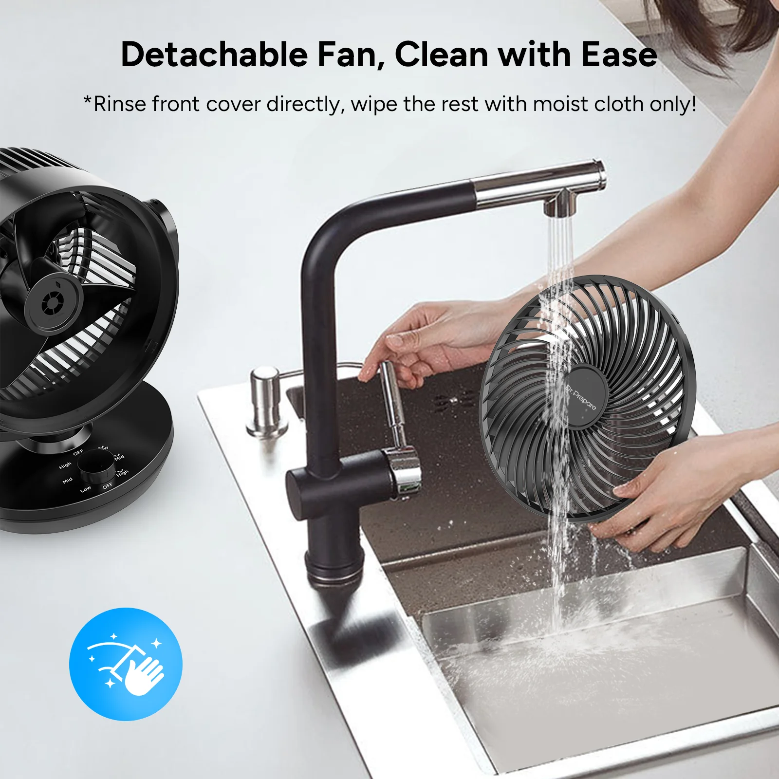 DR.PREPARE Oscillating Air Circulator Fan for Bedroom - Image 8