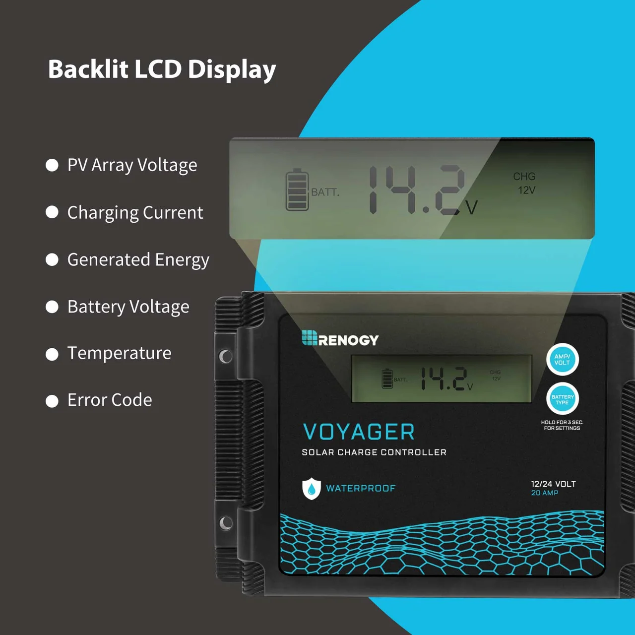 New Edition Voyager 20A PWM Waterproof Solar Charge Controller - Image 6