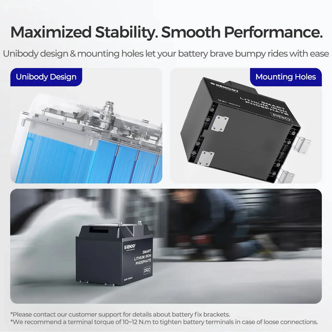12V  100Ah Smart Lithium Iron Phosphate Battery w/Bluetooth & Self-heating Function | Pro Series - Image 9