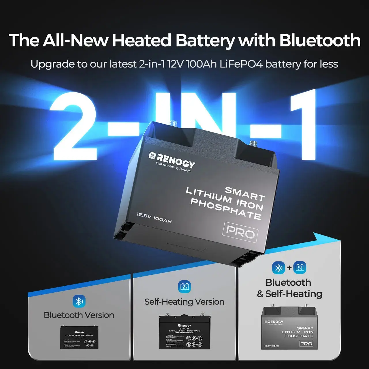 12V  100Ah Smart Lithium Iron Phosphate Battery w/Bluetooth & Self-heating Function | Pro Series - Image 7
